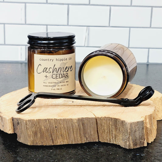 Cashmere + Cedar 9 oz Apothecary-Inspired Candle