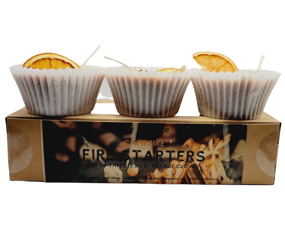 Orange Clove Fire Starter Trio for Camping + Bonfires