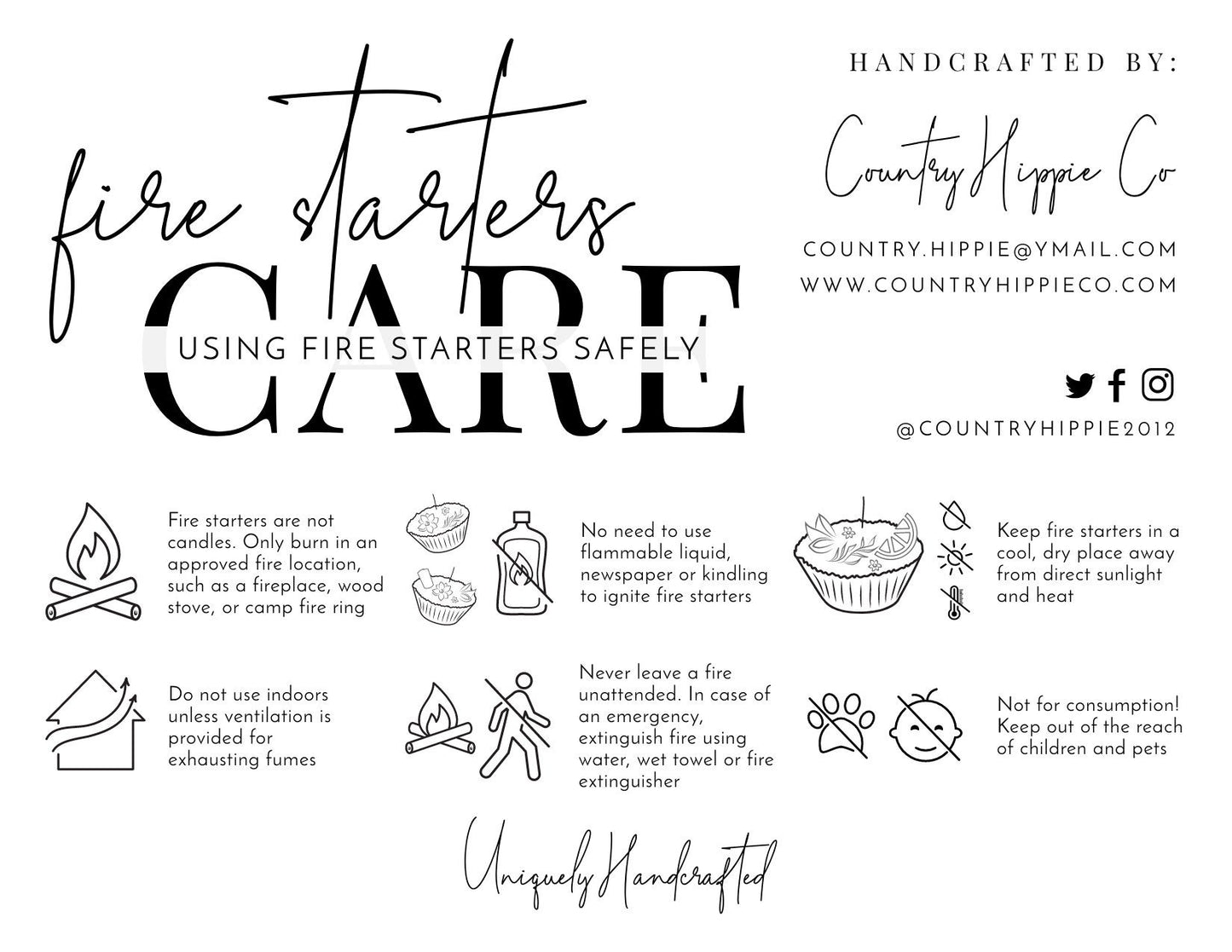 Sage Flower Fire Starter Trio for Camping + Bonfires