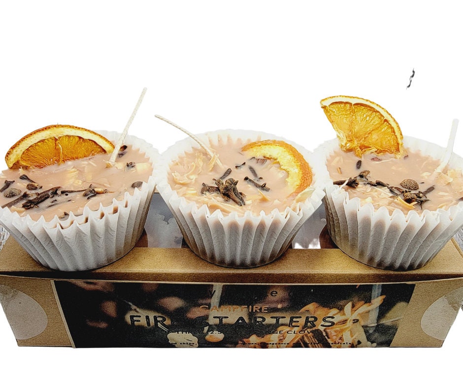 Orange Clove Fire Starter Trio for Camping + Bonfires