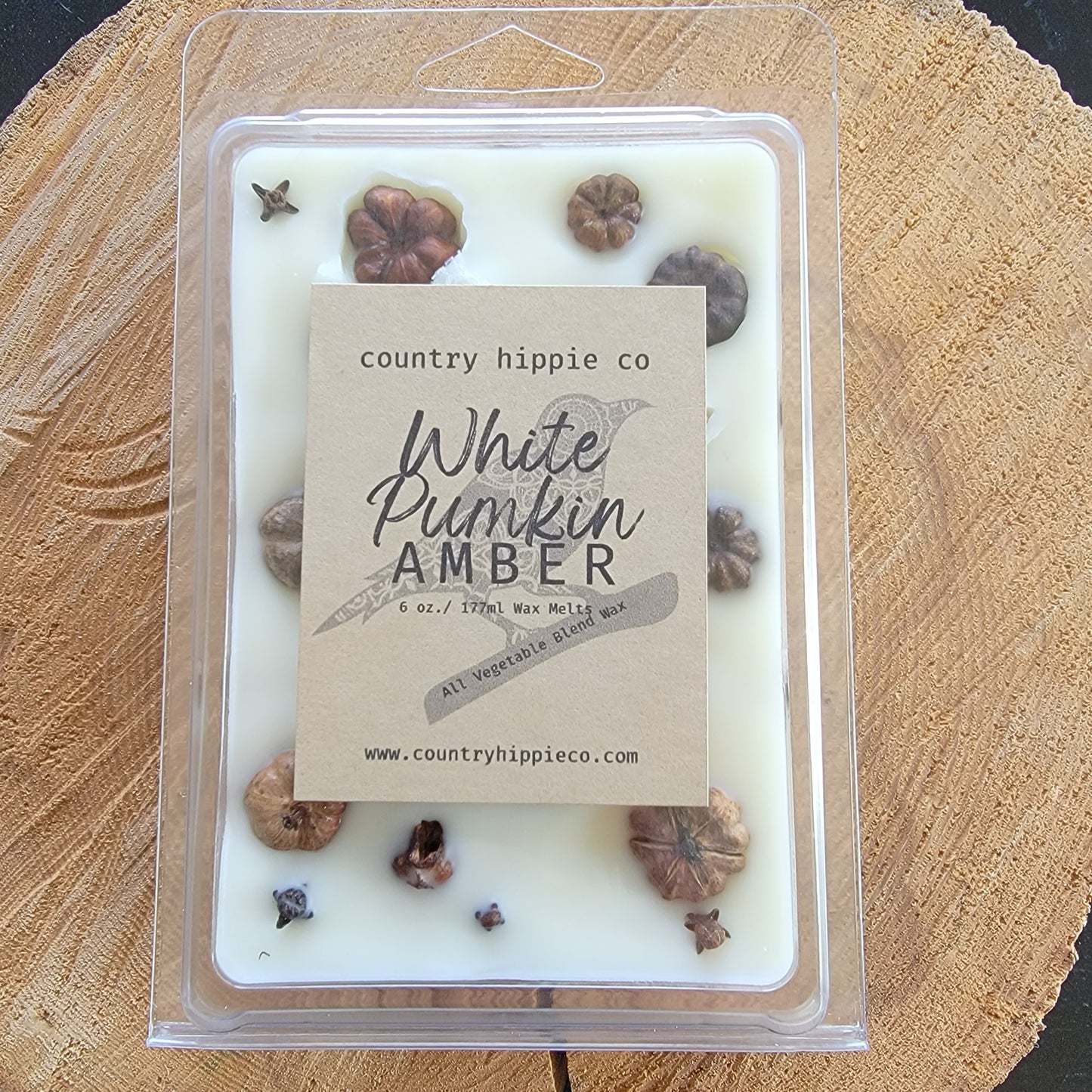 LARGE White Pumpkin + Amber Botanical Wax Melts- 6 oz.
