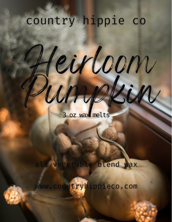 Heirloom Pumpkin Wax Melts | Pumpkin Vine & Spice | Cozy Fall Home Fragrance | Hand Poured Wax Melts | Country Hippie Co.