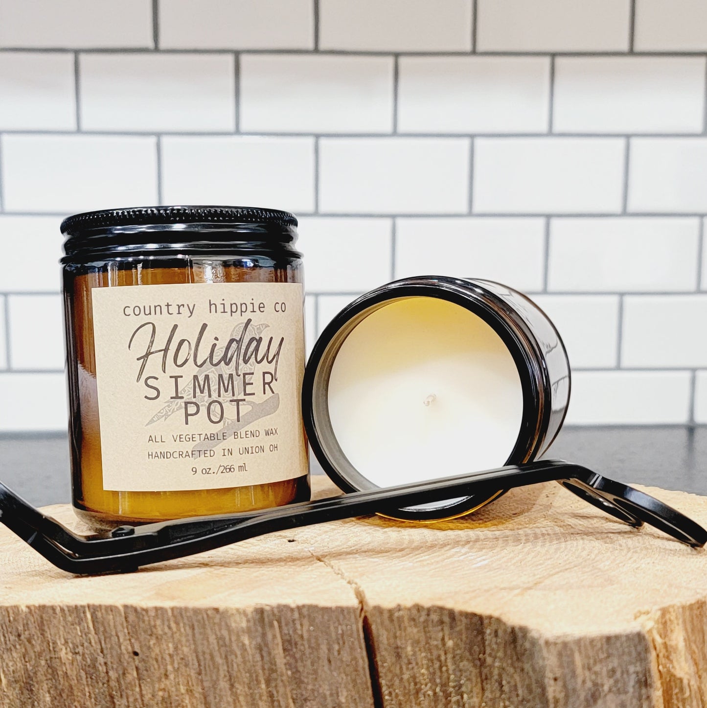 Holiday Simmer Pot  Apothecary-inspired Jar  Candle 9 oz.