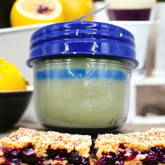 8 oz. LEMON BLUEBERRY CRUMBLE Rustic Wide Mouth Jar Candle