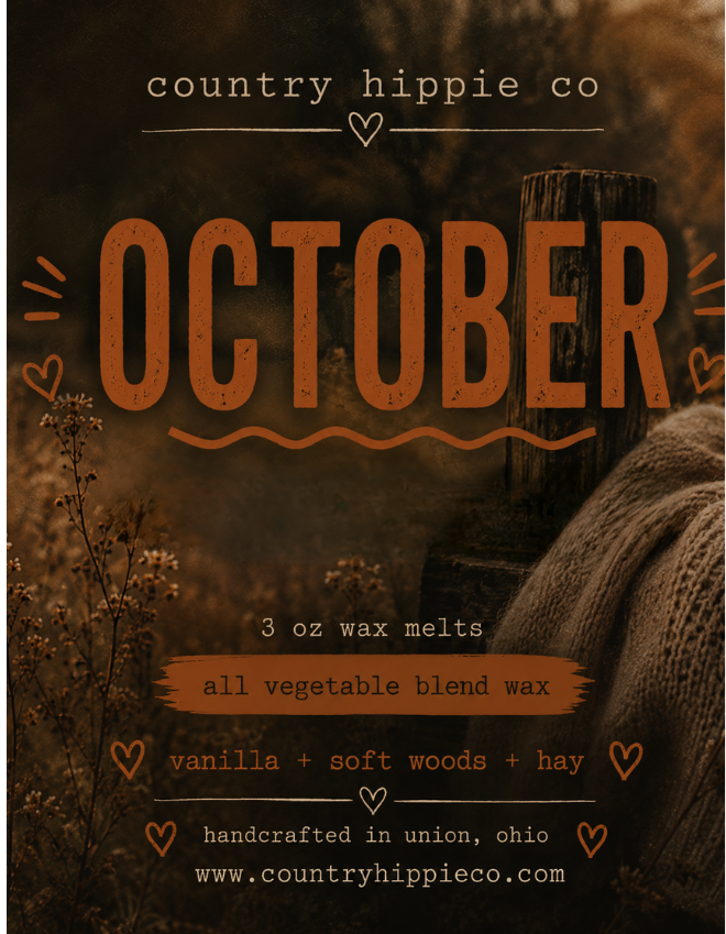 October Wax Melts | Hayride + Vanilla Sweater | Country Hippie Co.