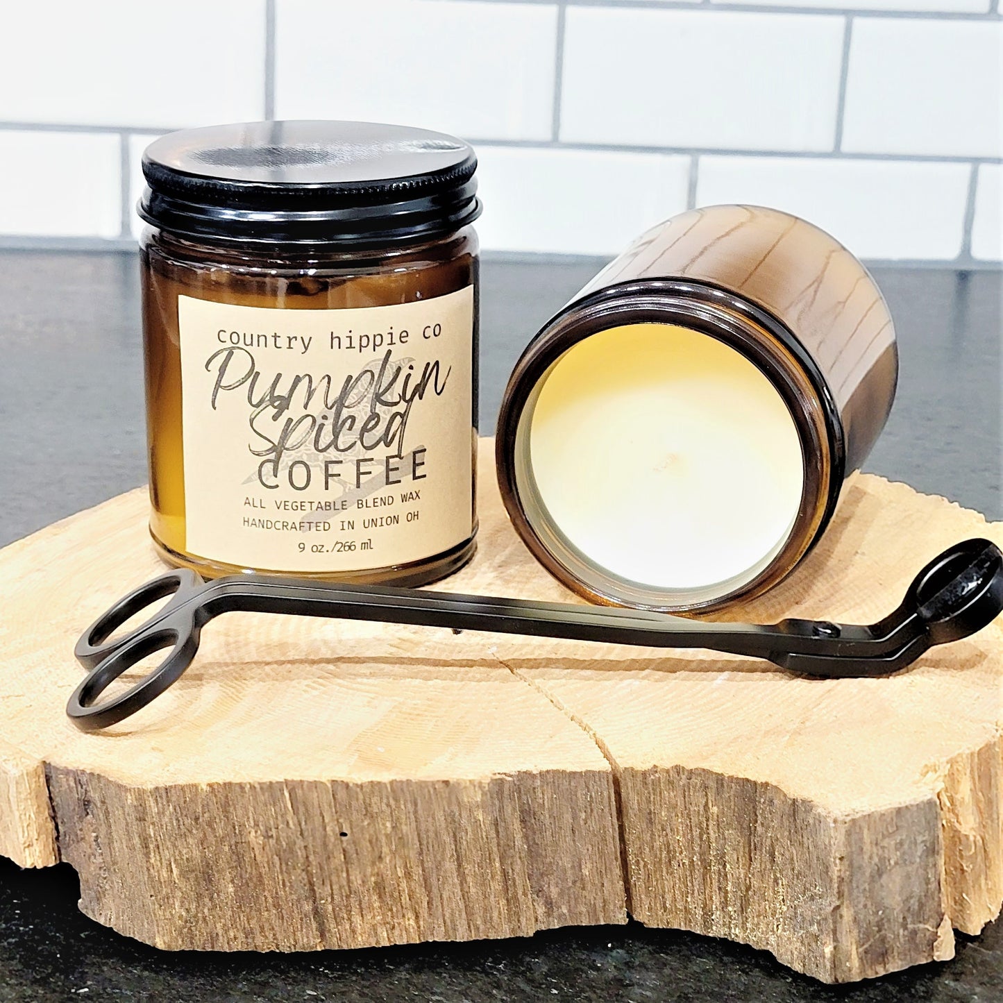 Pumpkin Spiced Coffee Apothecary-inspired Jar  Candle 9 oz.