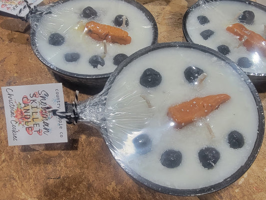 Snowman Skillet Candle