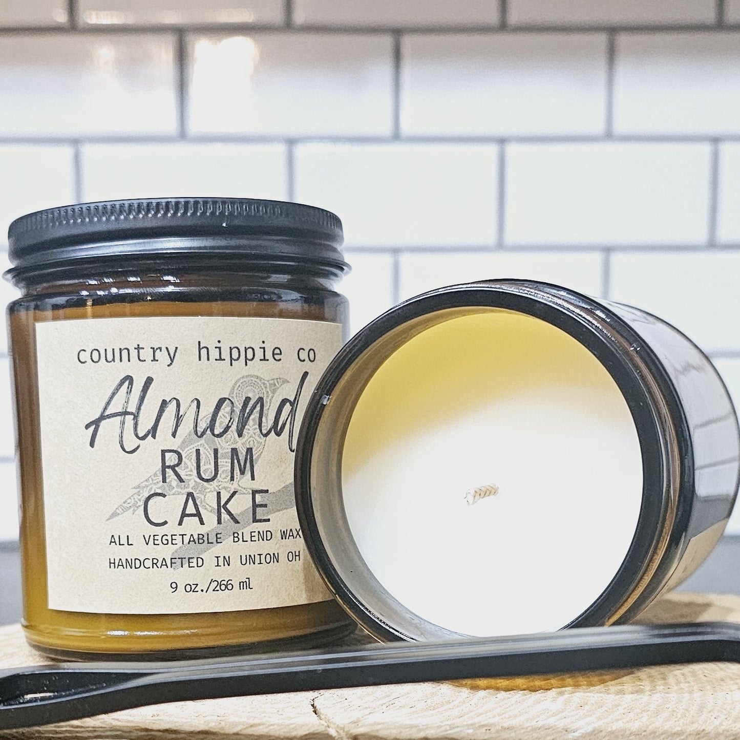 9 oz ALMOND RUM CAKE Apothecary-Inspired Candle