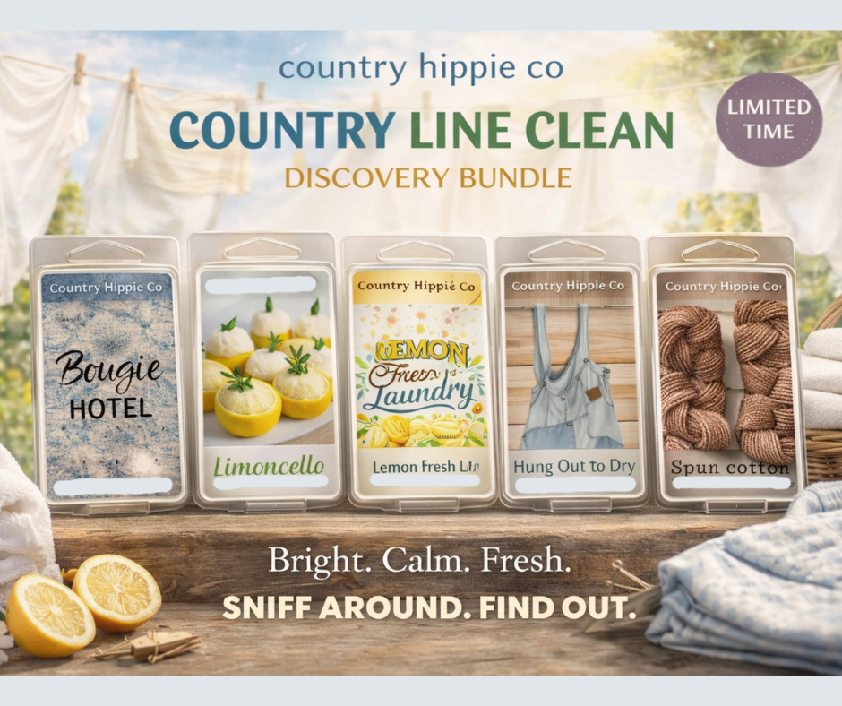 Country Line Clean Wax Melt Bundle – Fresh Laundry & Citrus Discovery Set – 5 Pack 3 oz Soy Wax Melts – Clean Home Fragrance Gift