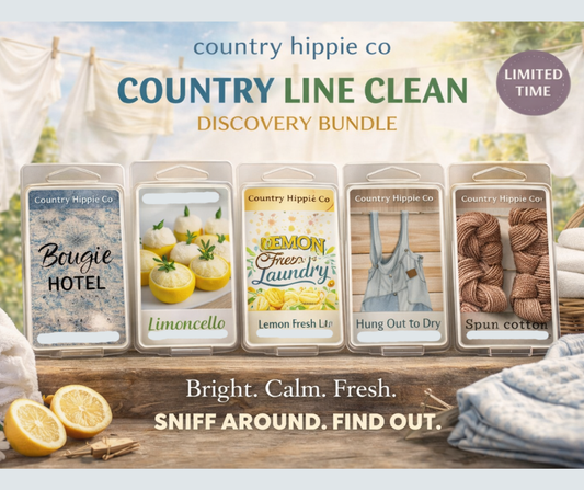 Country Line Clean Wax Melt Bundle – Fresh Laundry & Citrus Discovery Set – 5 Pack 3 oz Soy Wax Melts – Clean Home Fragrance Gift