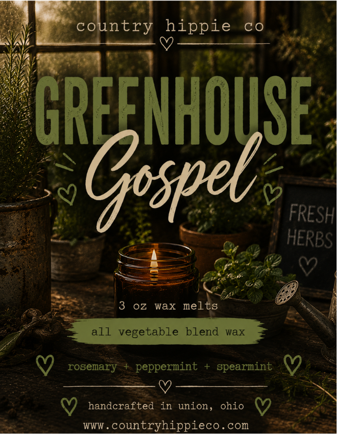 Greenhouse Gospel Wax Melts | Rosemary Mint Home Fragrance