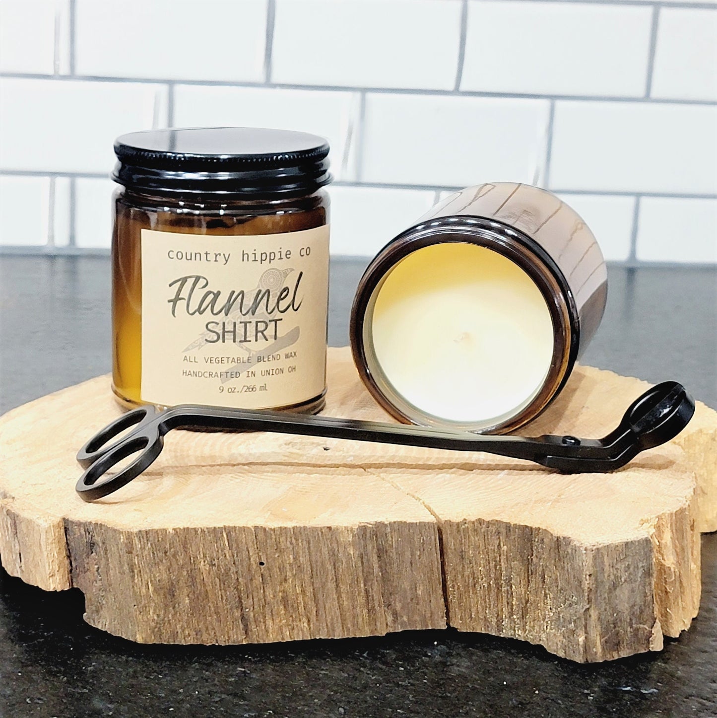 9 oz. FLANNEL SHIRT Apothecary-inspired  Jar Candle