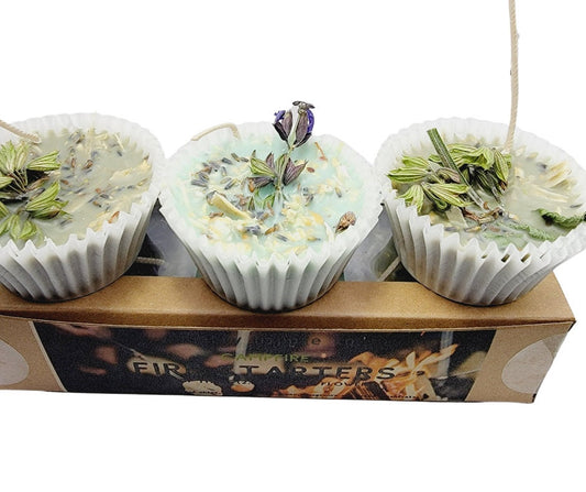 Sage Flower Fire Starter Trio for Camping + Bonfires