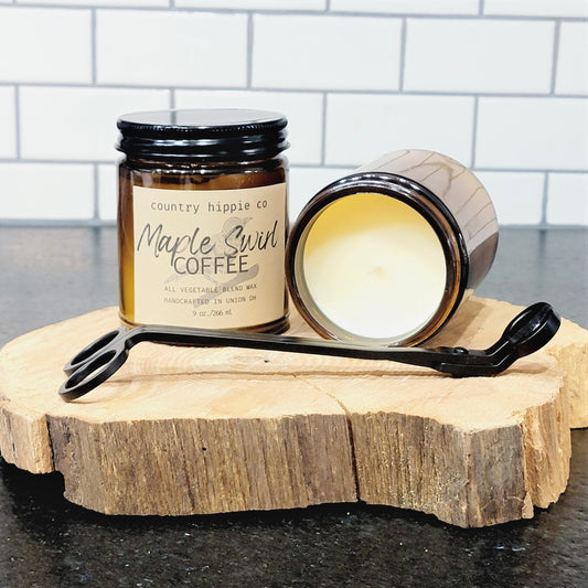 9 oz. MAPLE SWIRL COFFEE Apothecary-inspired  Jar Candle