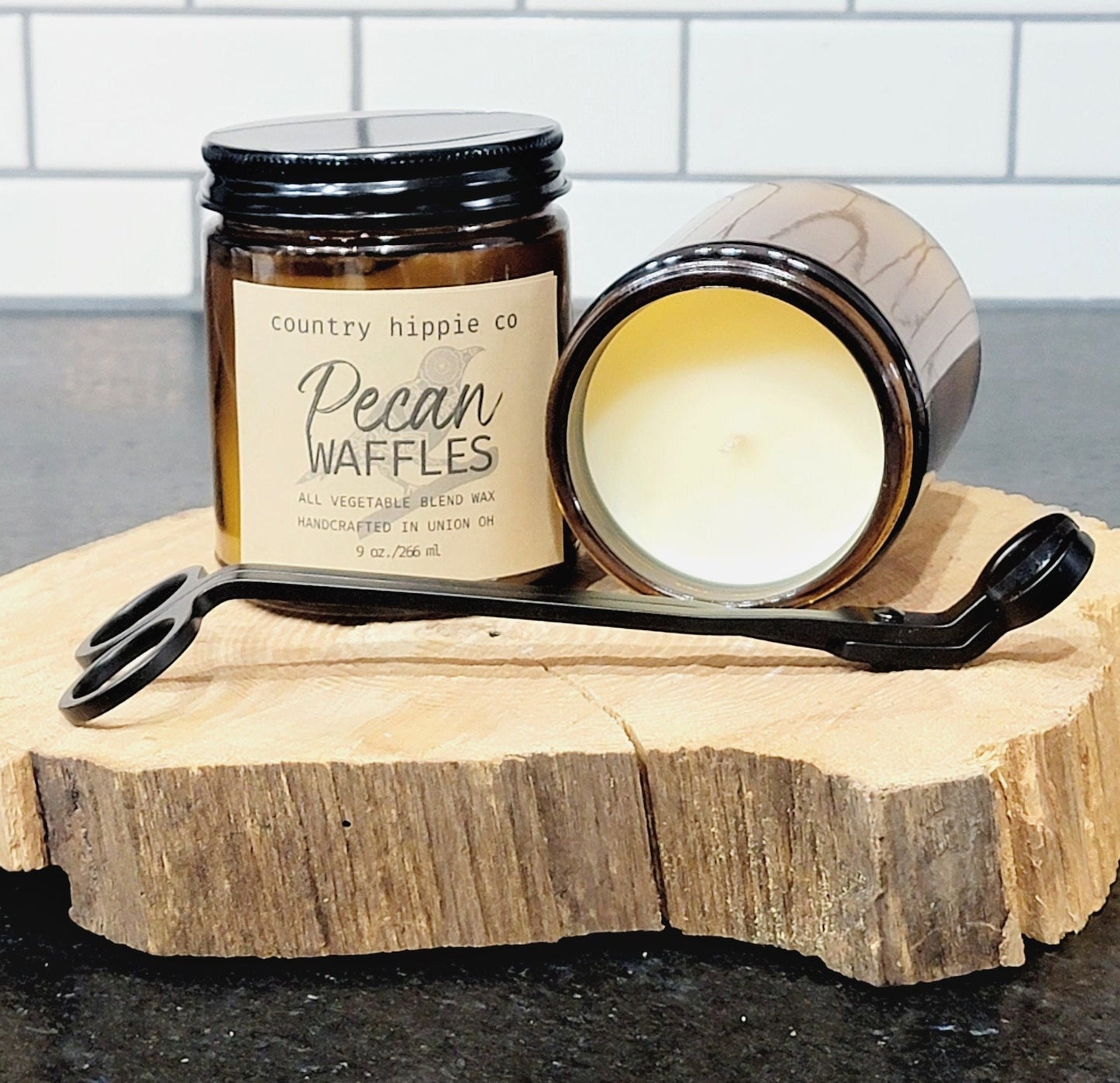 9 oz. PECAN WAFFLES Apothecary-inspired  Jar Candle