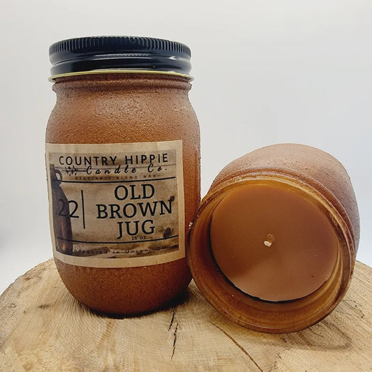 16 oz. OLD BROWN JUG  Rustic Candle