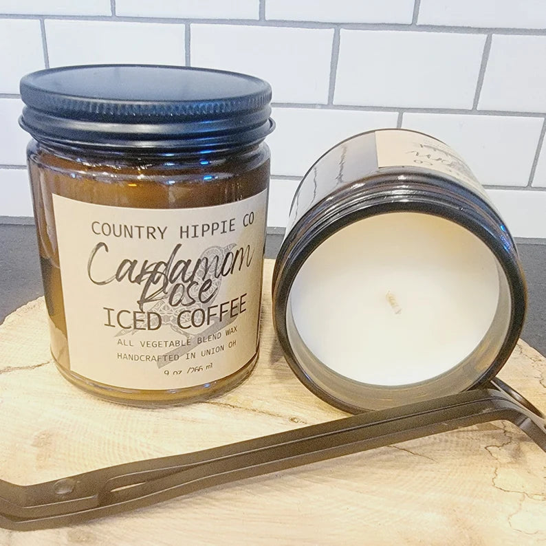 9 oz. CARDAMOM ROSE ICED COFFEE Apothecary-Inspired Candle